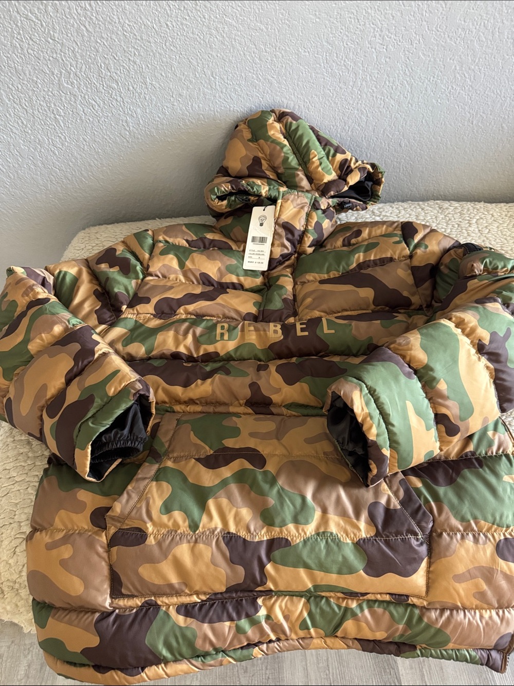 Kids Camo Puffer Jacket with Hood